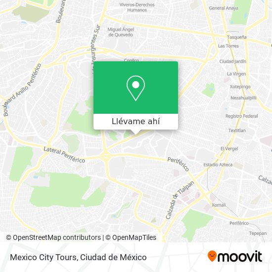 Mapa de Mexico City Tours