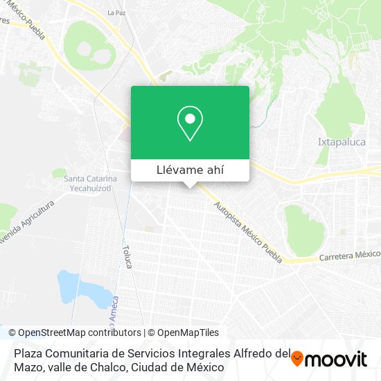 Mapa de Plaza Comunitaria de Servicios Integrales Alfredo del Mazo, valle de Chalco