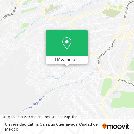 Mapa de Universidad Latina Campus Cuernavaca