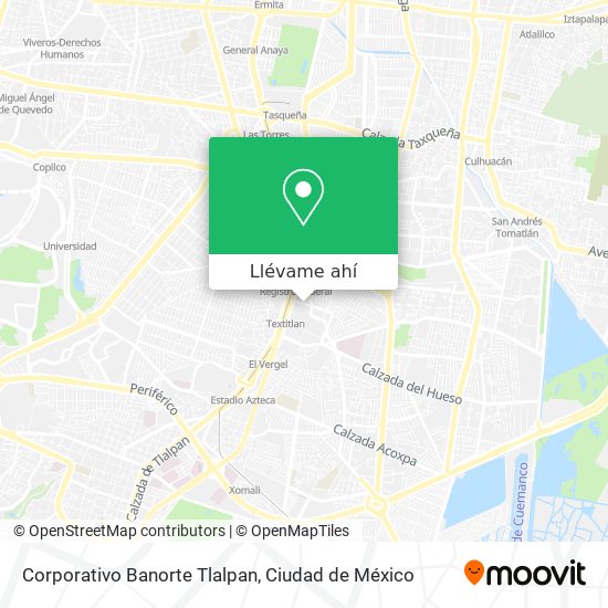 Mapa de Corporativo Banorte Tlalpan