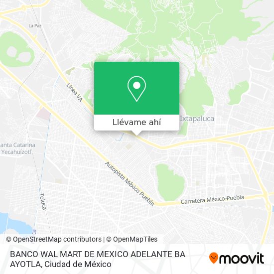 Mapa de BANCO WAL MART DE MEXICO ADELANTE BA AYOTLA