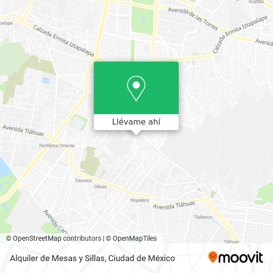 Mapa de Alquiler de Mesas y Sillas