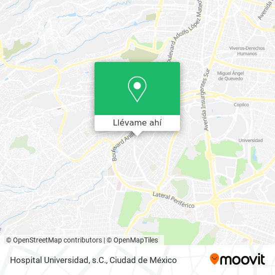Mapa de Hospital Universidad, s.C.