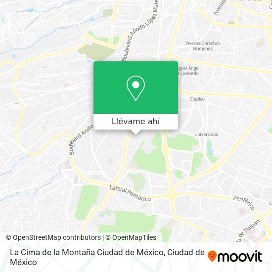 Mapa de La Cima de la Montaña Ciudad de México