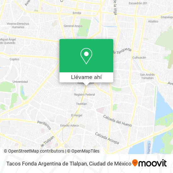 Mapa de Tacos Fonda Argentina de Tlalpan