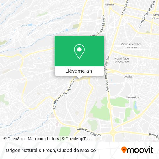 Mapa de Origen Natural & Fresh