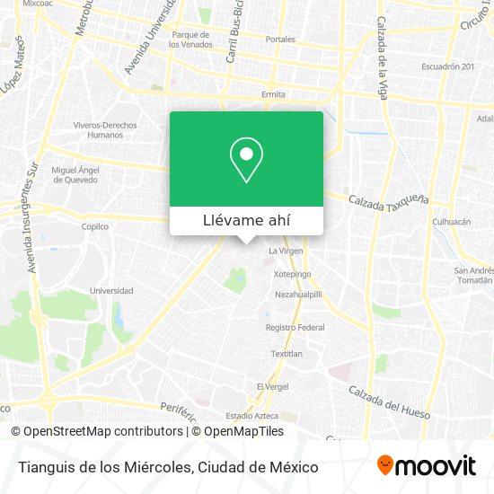 Mapa de Tianguis de los Miércoles