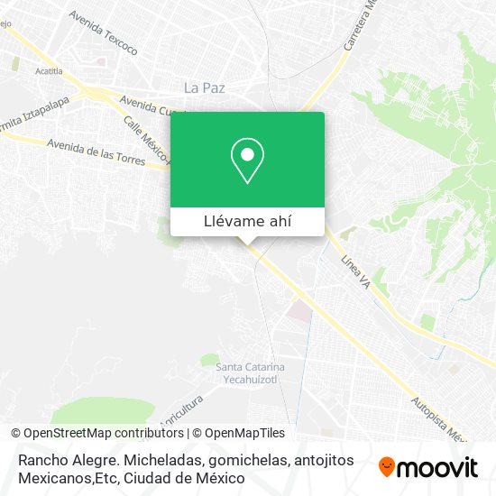 Mapa de Rancho Alegre. Micheladas, gomichelas, antojitos Mexicanos,Etc