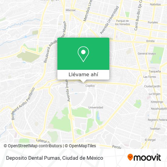 Mapa de Deposito Dental Pumas