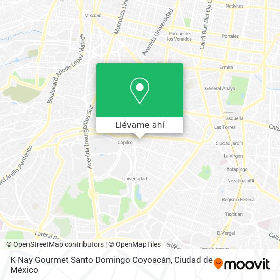 Mapa de K-Nay Gourmet Santo Domingo Coyoacán