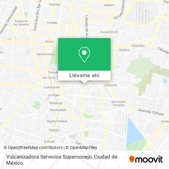 Mapa de Vulcanizadora Servicios Superconejo