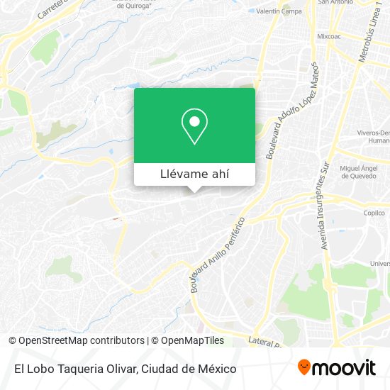 Mapa de El Lobo Taqueria Olivar
