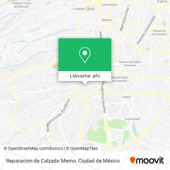 Mapa de Reparacion de Calzado Memo