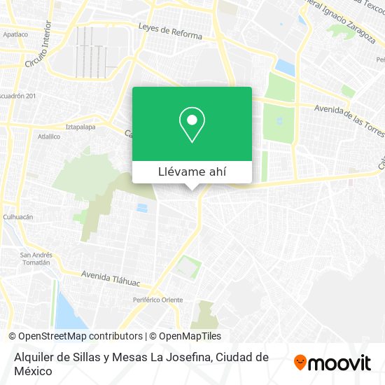 Mapa de Alquiler de Sillas y Mesas La Josefina