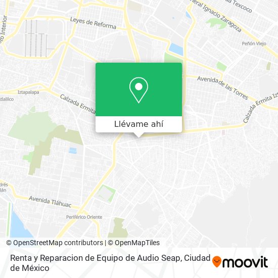 Mapa de Renta y Reparacion de Equipo de Audio Seap