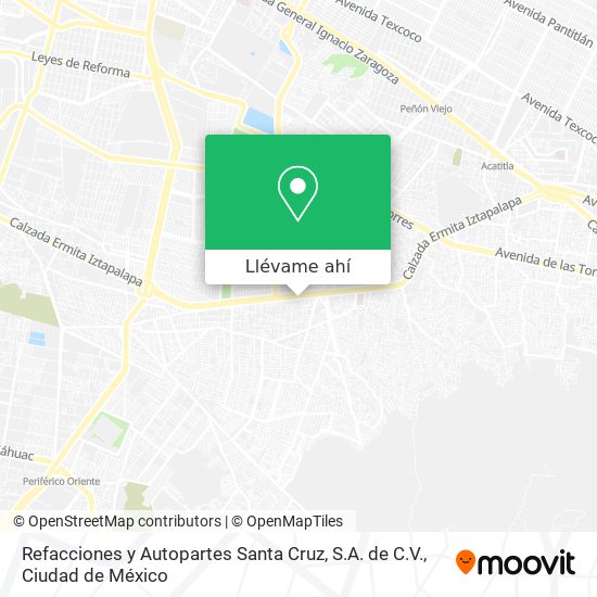 Mapa de Refacciones y Autopartes Santa Cruz, S.A. de C.V.