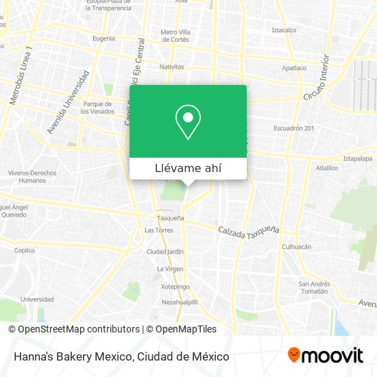 Mapa de Hanna's Bakery Mexico