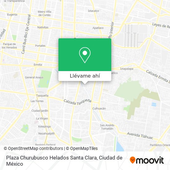 Mapa de Plaza Churubusco Helados Santa Clara