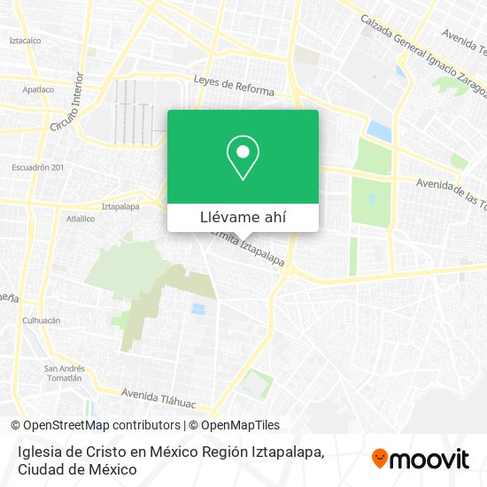 Mapa de Iglesia de Cristo en México Región Iztapalapa