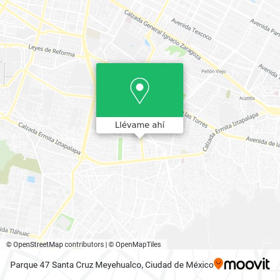 Mapa de Parque 47 Santa Cruz Meyehualco