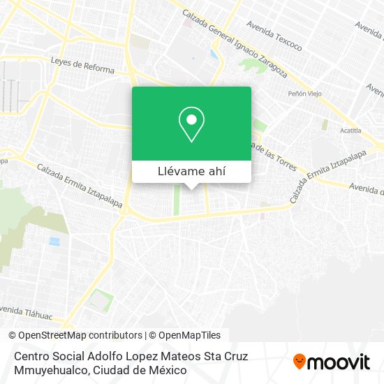 Mapa de Centro Social Adolfo Lopez Mateos Sta Cruz Mmuyehualco