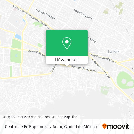 Mapa de Centro de Fe Esperanza y Amor