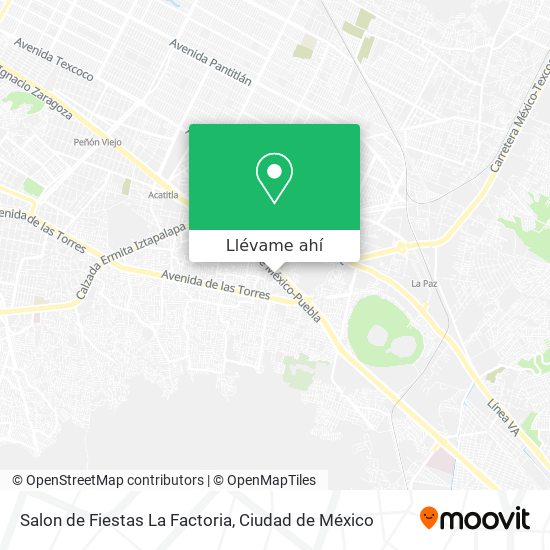 Mapa de Salon de Fiestas La Factoria