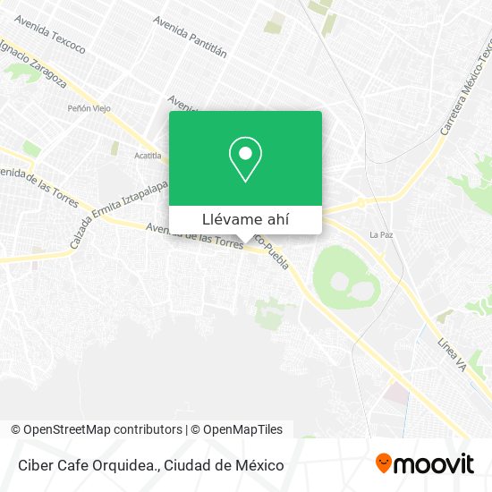 Mapa de Ciber Cafe Orquidea.