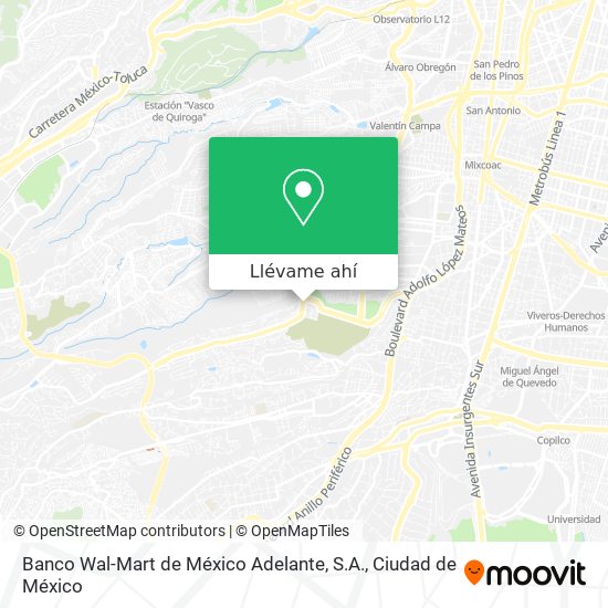 Mapa de Banco Wal-Mart de México Adelante, S.A.