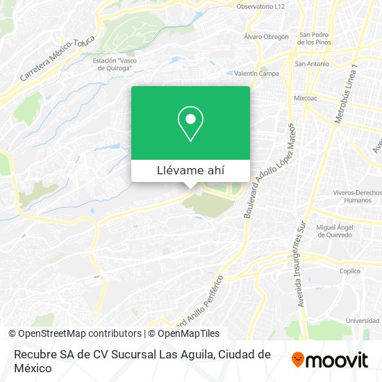 Mapa de Recubre SA de CV Sucursal Las Aguila