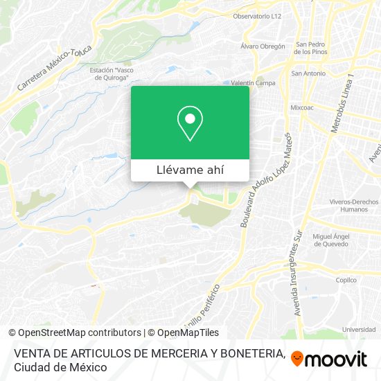 Mapa de VENTA DE ARTICULOS DE MERCERIA Y BONETERIA