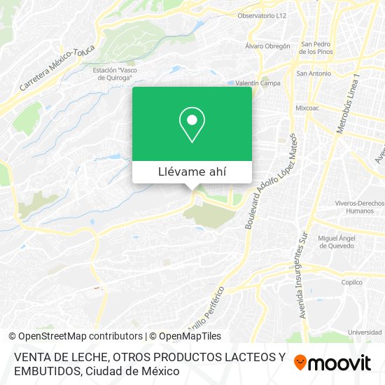 Mapa de VENTA DE LECHE, OTROS PRODUCTOS LACTEOS Y EMBUTIDOS