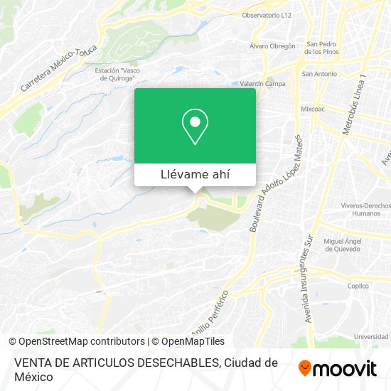 Mapa de VENTA DE ARTICULOS DESECHABLES