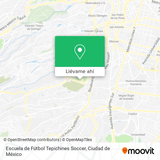 Mapa de Escuela de Fútbol Tepichines Soccer