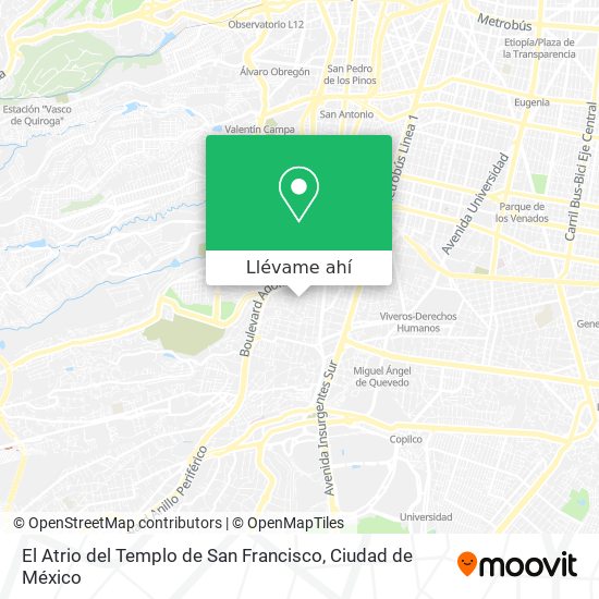 Mapa de El Atrio del Templo de San Francisco