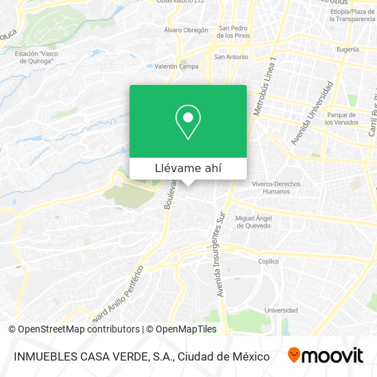 Mapa de INMUEBLES CASA VERDE, S.A.