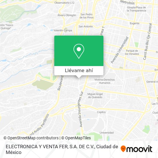 Mapa de ELECTRONICA Y VENTA FER, S.A. DE C.V.