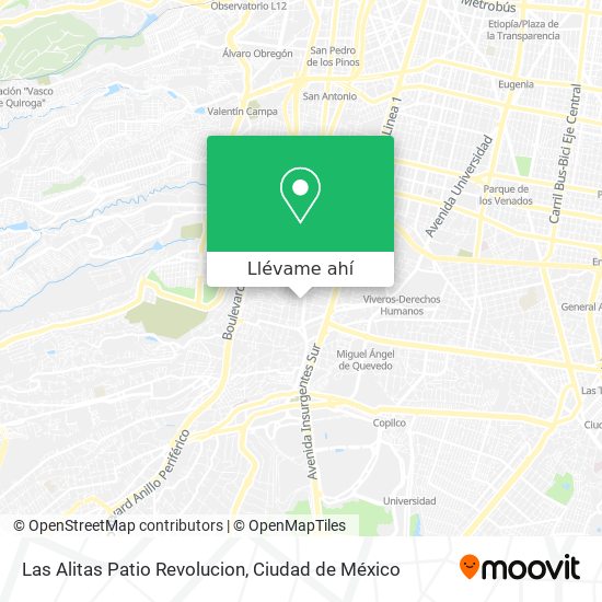 Cómo llegar a Las Alitas Patio Revolucion en Miguel Hidalgo en Autobús o  Metro?