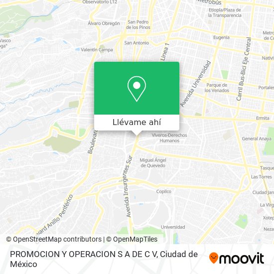 Mapa de PROMOCION Y OPERACION S A DE C V