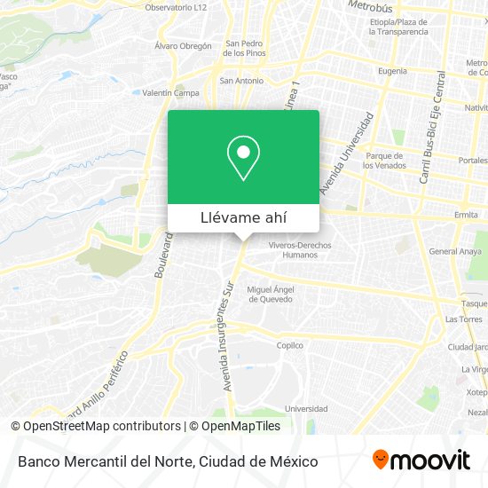 Mapa de Banco Mercantil del Norte