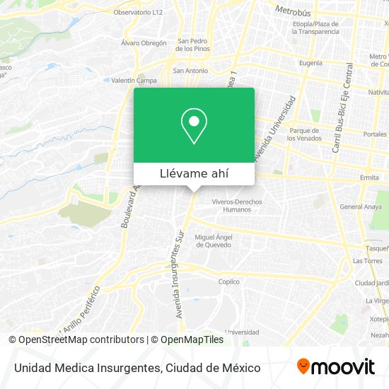 Mapa de Unidad Medica Insurgentes