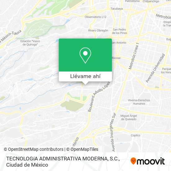 Mapa de TECNOLOGíA ADMINISTRATIVA MODERNA, S.C.