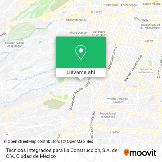Mapa de Tecnicos Integrados para La Construccion, S.A. de C.V.