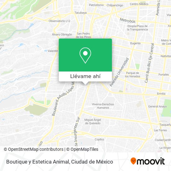 Mapa de Boutique y Estetica Animal