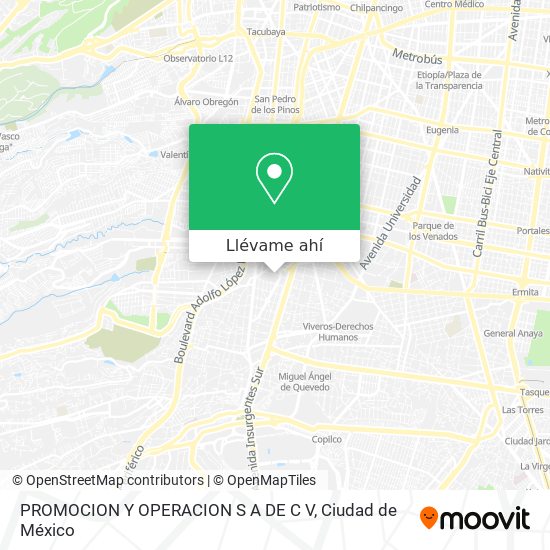 Mapa de PROMOCION Y OPERACION S A DE C V