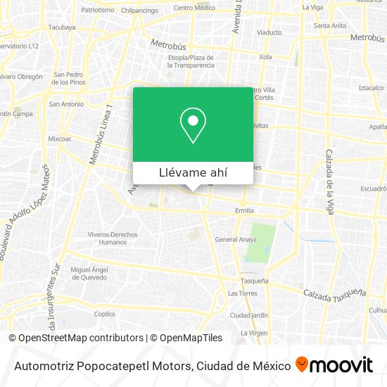 Mapa de Automotriz Popocatepetl Motors