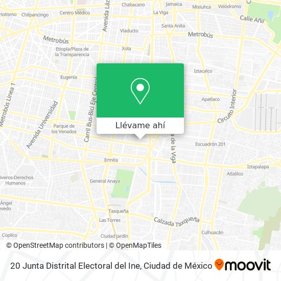 Mapa de 20 Junta Distrital Electoral del Ine