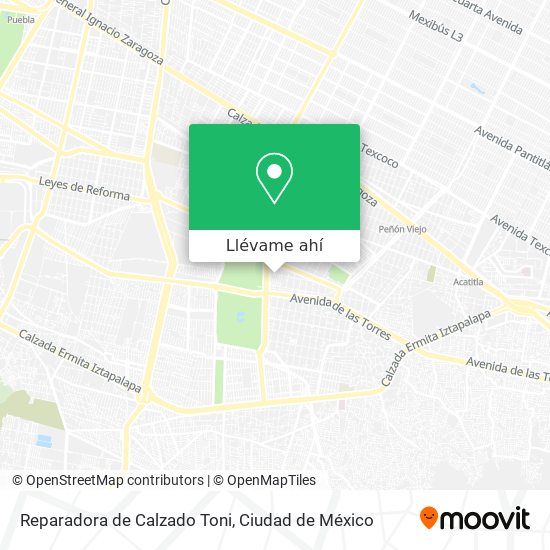 Mapa de Reparadora de Calzado Toni