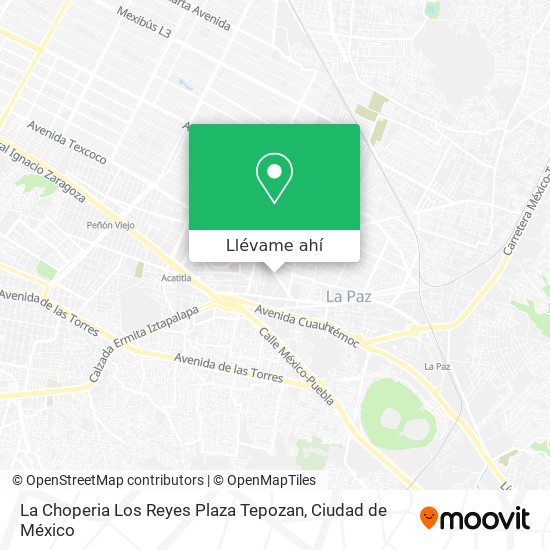 Mapa de La Choperia Los Reyes Plaza Tepozan