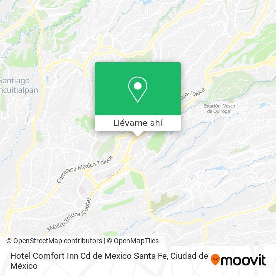 Mapa de Hotel Comfort Inn Cd de Mexico Santa Fe